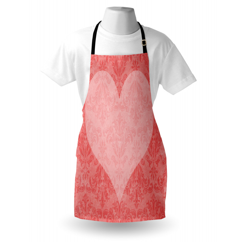 Pink Heart Damask Apron