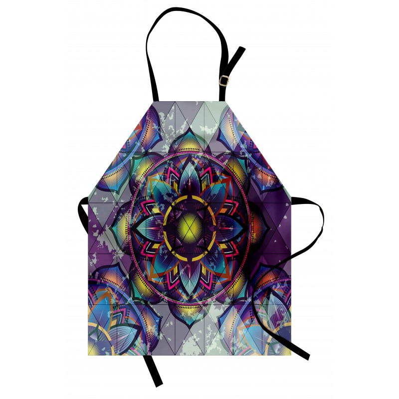 Grunge Futuristic Mandala Apron