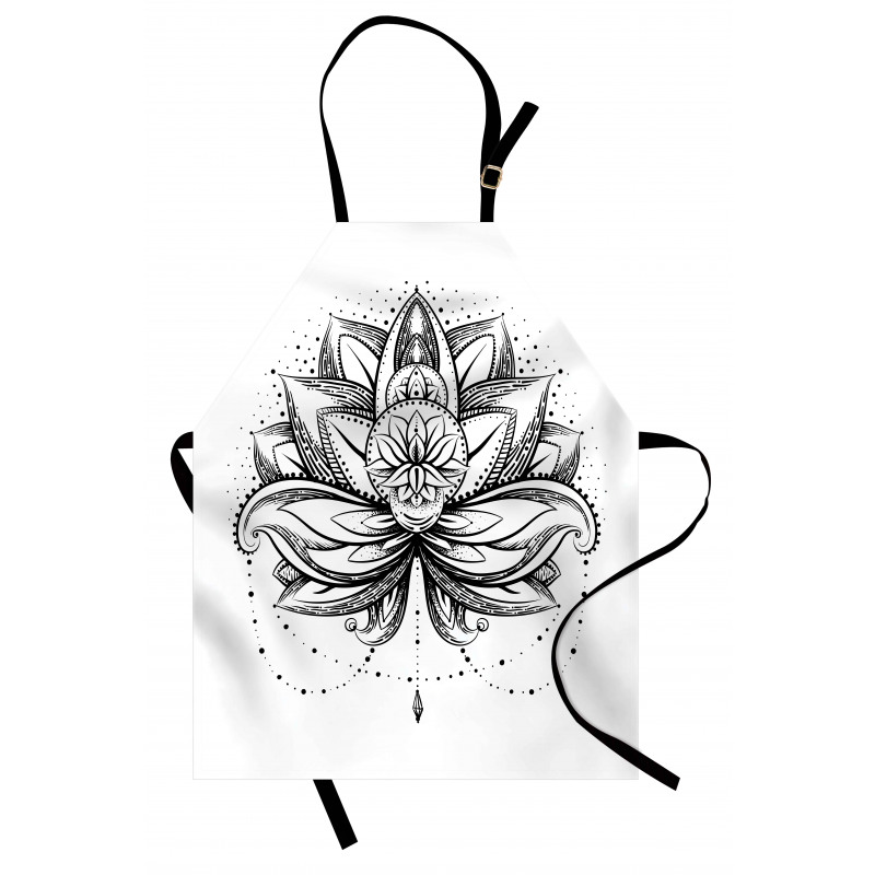 Ornamental Lotus Sketch Apron