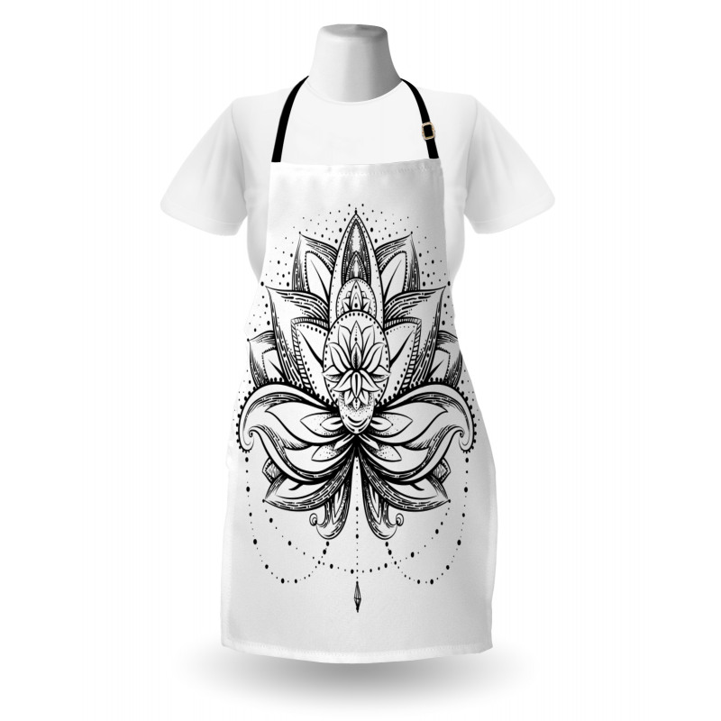 Ornamental Lotus Sketch Apron