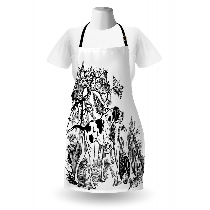 Dogs in Forest Apron