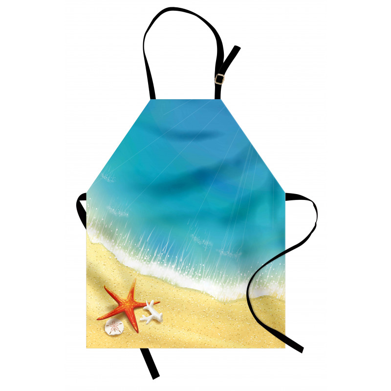 Denizci Mutfak Önlüğü Kumda Denizyıldızı