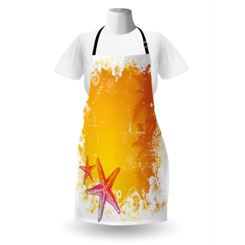 Exotic Flowers Seastars Apron