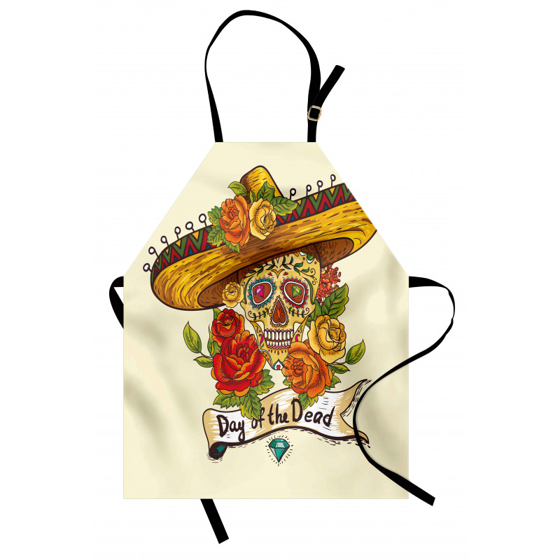 Skull in Sombrero Apron