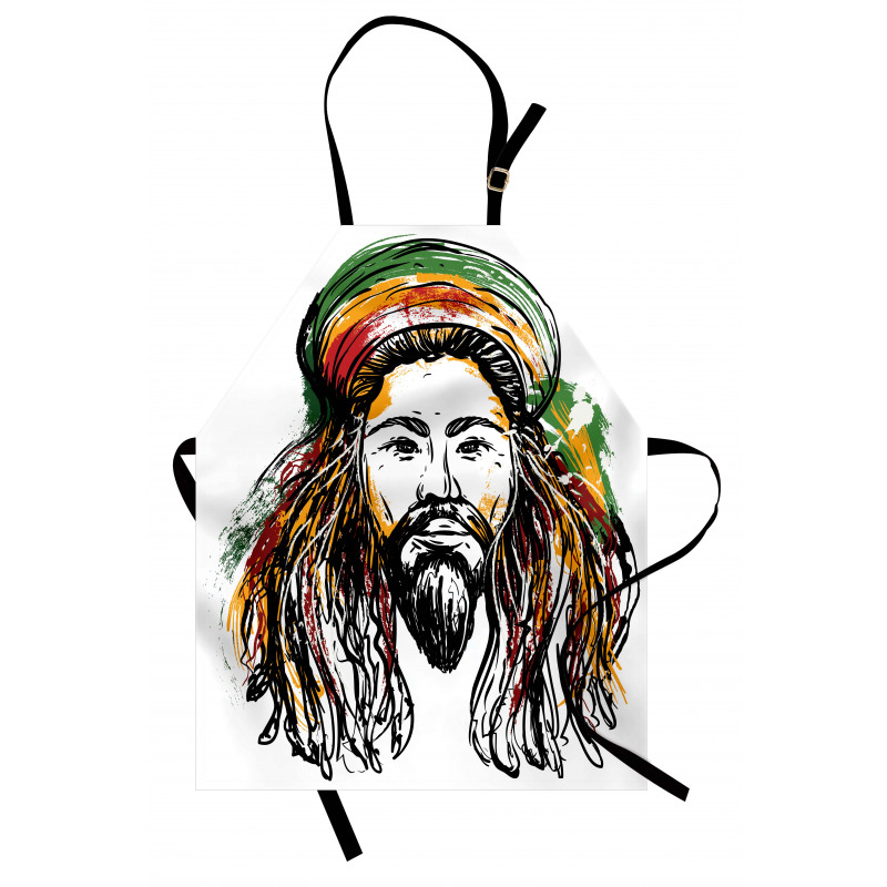 Rasta Man Sketch Portrait Apron