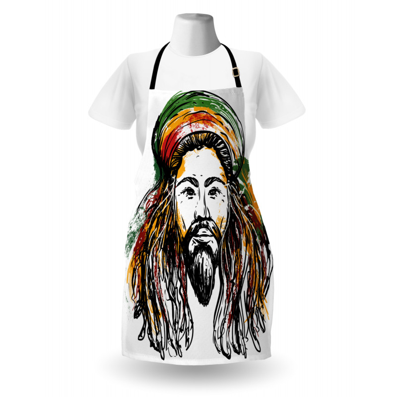 Rasta Man Sketch Portrait Apron