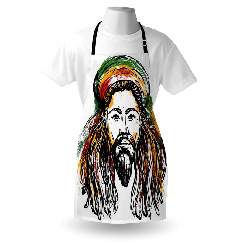 Rasta Man Sketch Portrait Apron