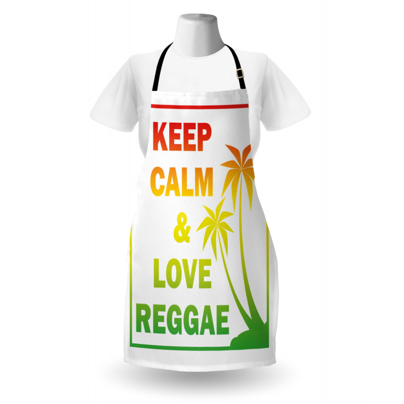 Keep Calm Words Reggae Apron