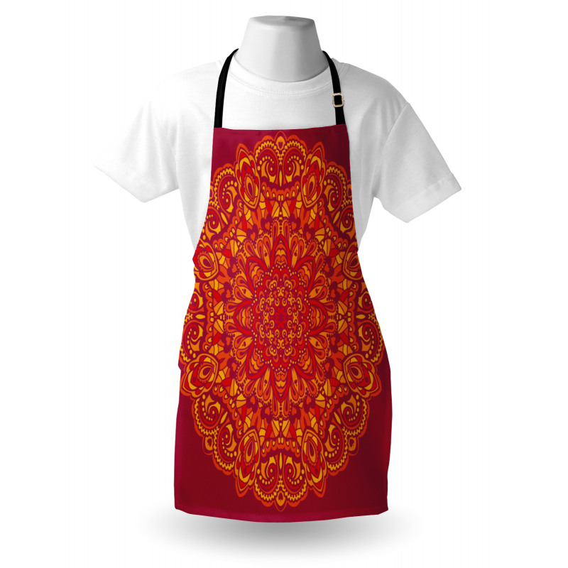 Bohem Mutfak Önlüğü Minik Kalpli ve Çiçekli Mandala