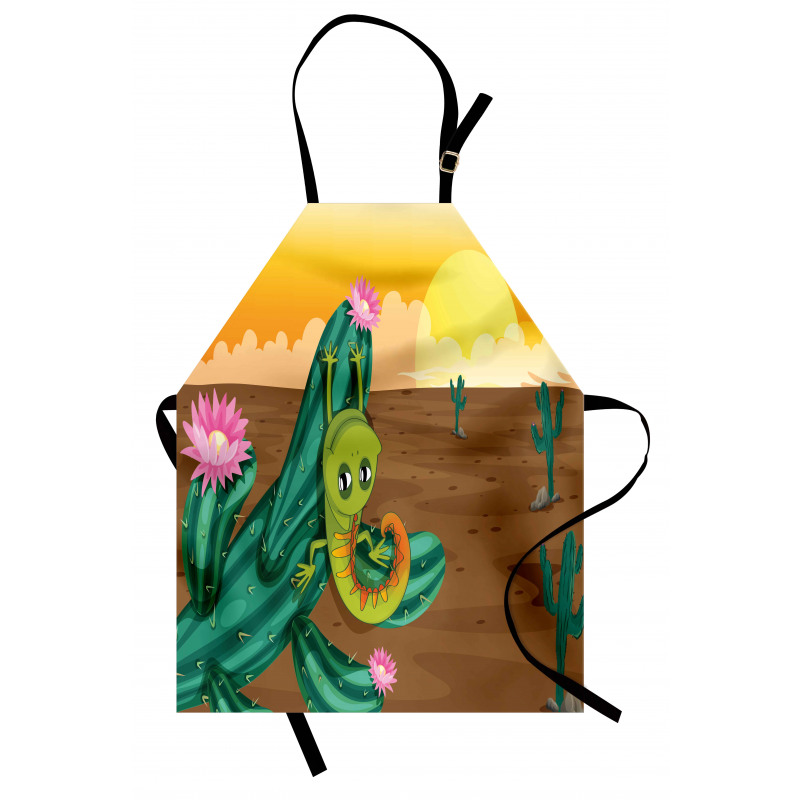 Cartoon Desert Landscape Apron