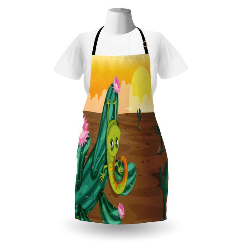 Cartoon Desert Landscape Apron