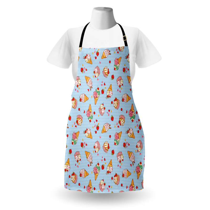 Checkered Tartan Motif Apron