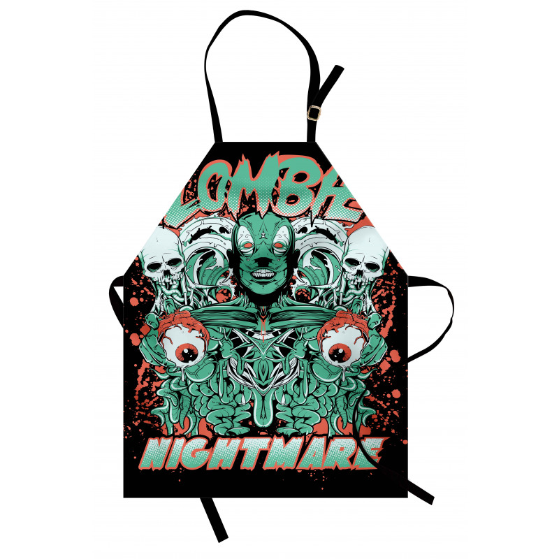 Retro Skulls Ghost Apron