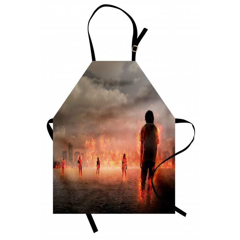 People in Flame Apron