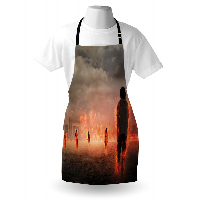 People in Flame Apron