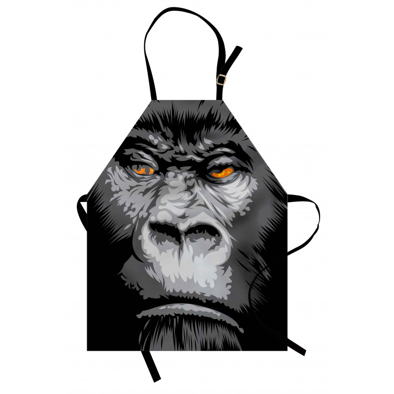 Wild Gorilla Orange Eyes Apron