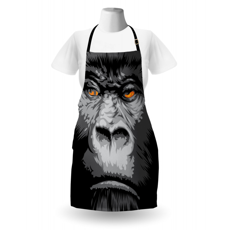 Wild Gorilla Orange Eyes Apron