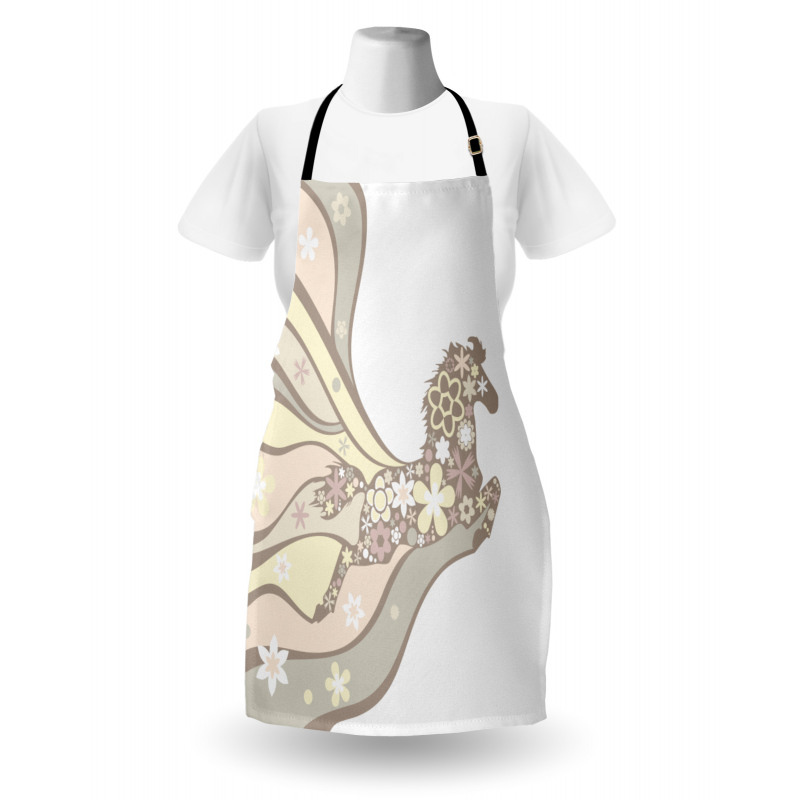 Floral Horse Galloping Apron