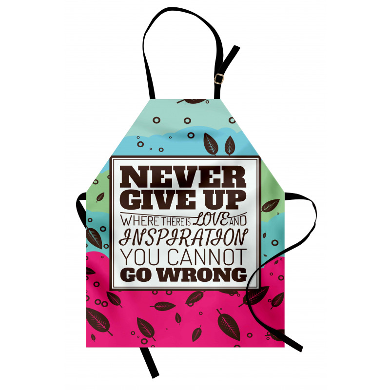 Never Give up Frame Retro Apron