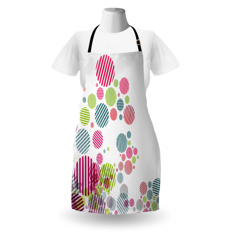 Abstract Striped Dots Apron