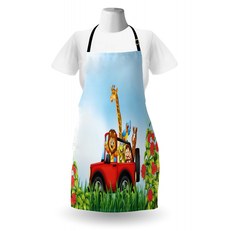 Cartoon Wildlife Animals Apron