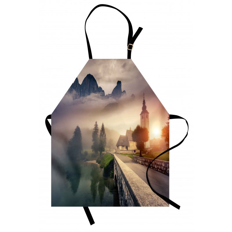 Foggy Morning Scenery Apron