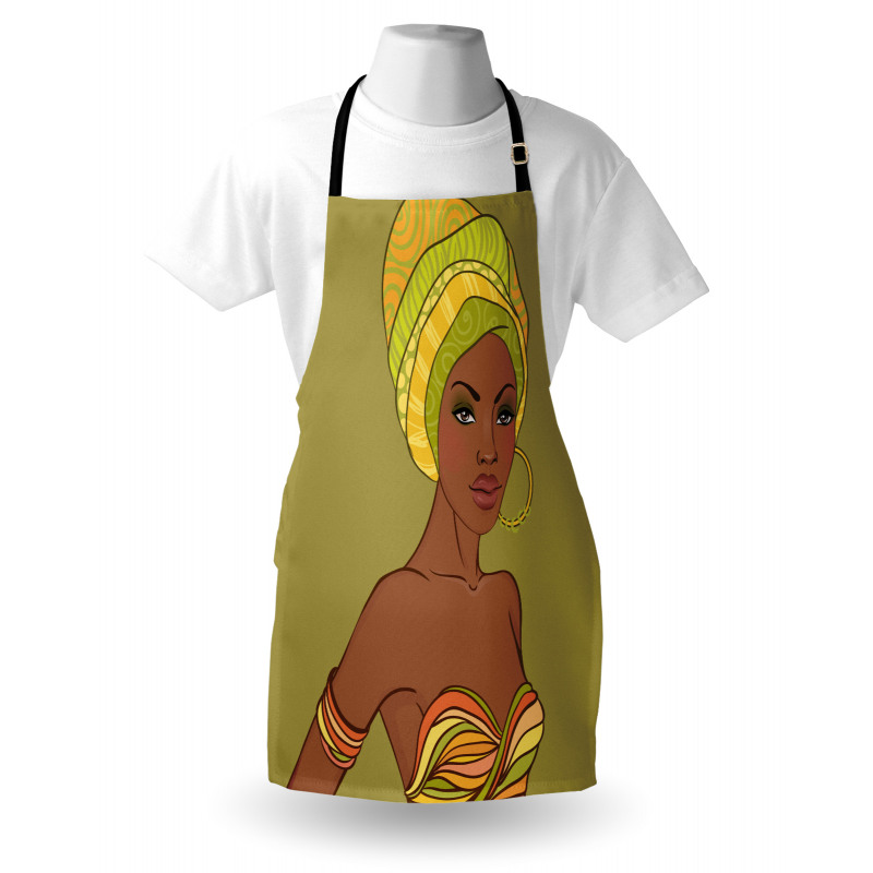 Fashion Lady with Earrings Apron