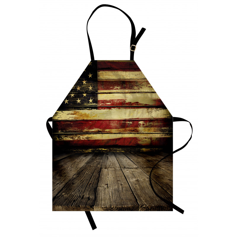 Vintage Flag Wood Apron