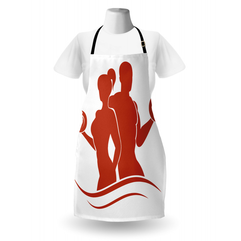 Muscled Man and Woman Apron