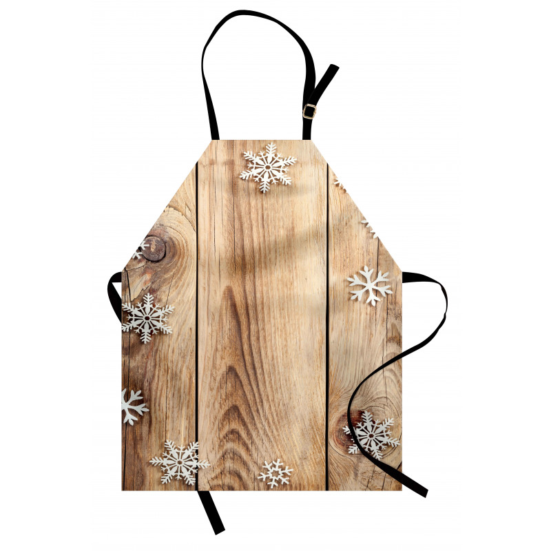 Wood Plank Snowflakes Apron
