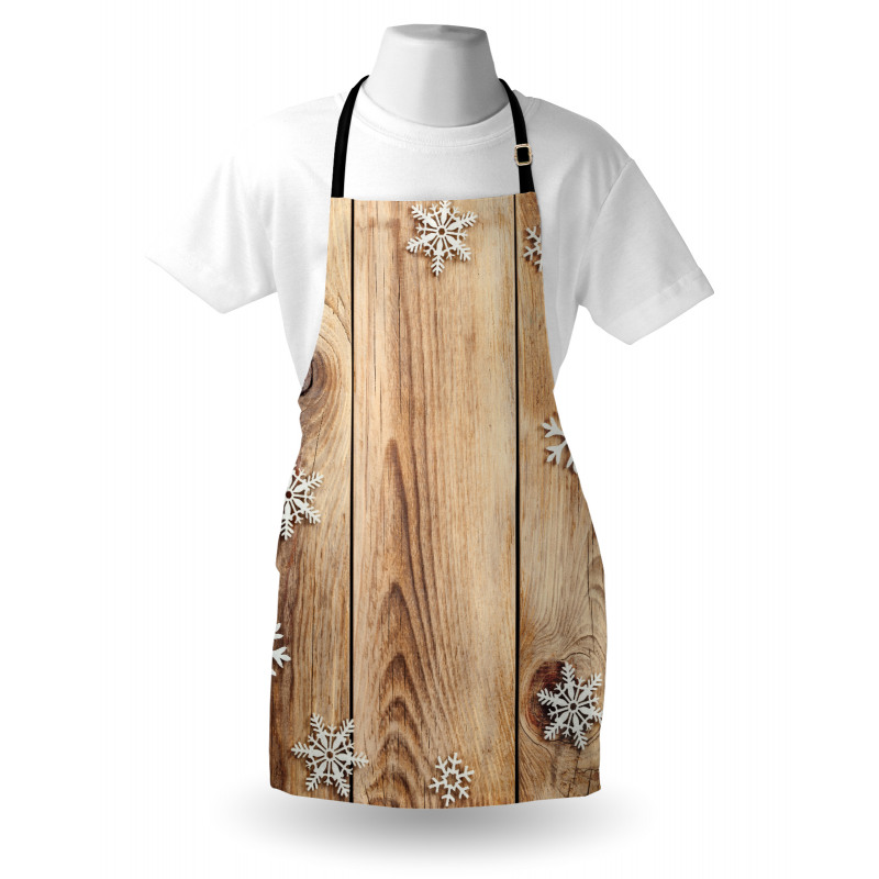 Wood Plank Snowflakes Apron