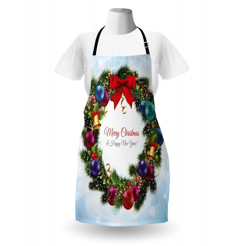 Round Green Wreath Apron