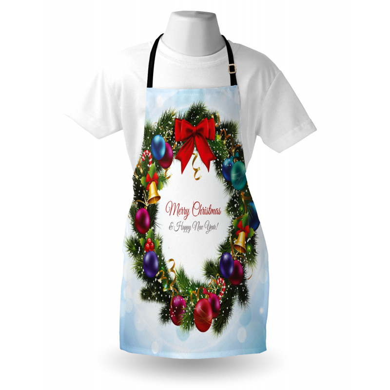 Round Green Wreath Apron