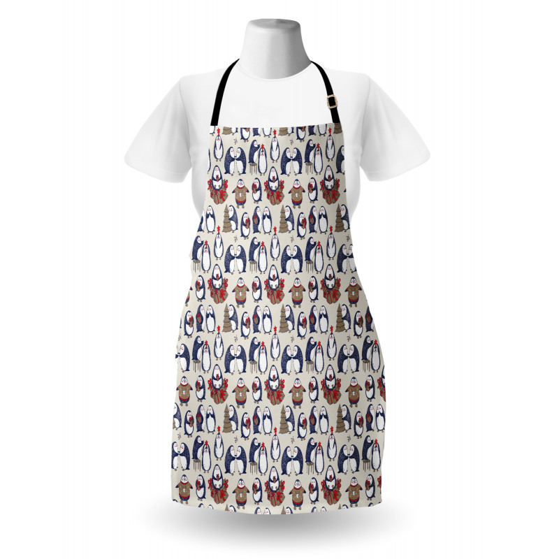 Grunge Penguins Boxes Apron