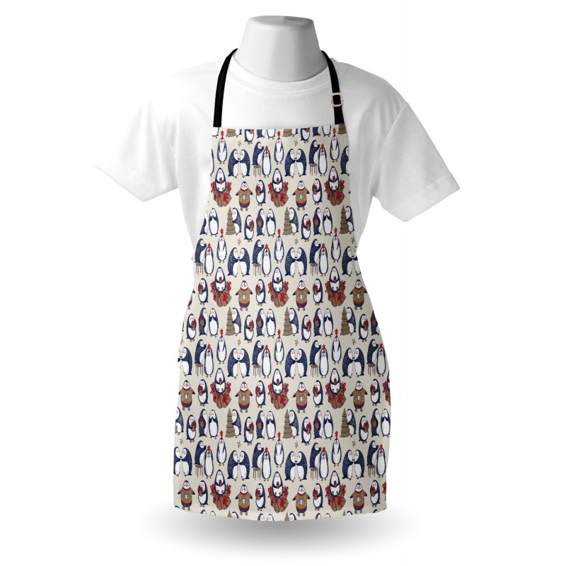 Grunge Penguins Boxes Apron