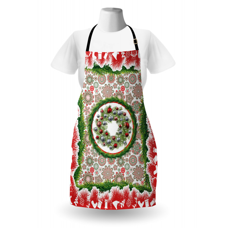 Fir Wreath Ornaments Apron