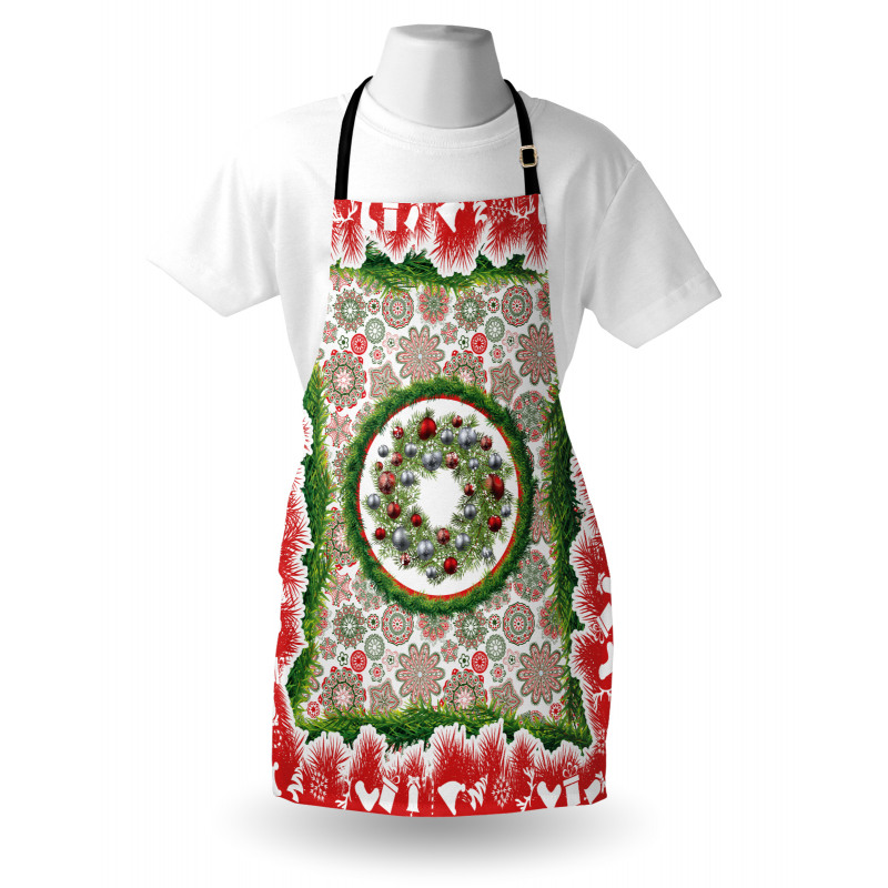 Fir Wreath Ornaments Apron