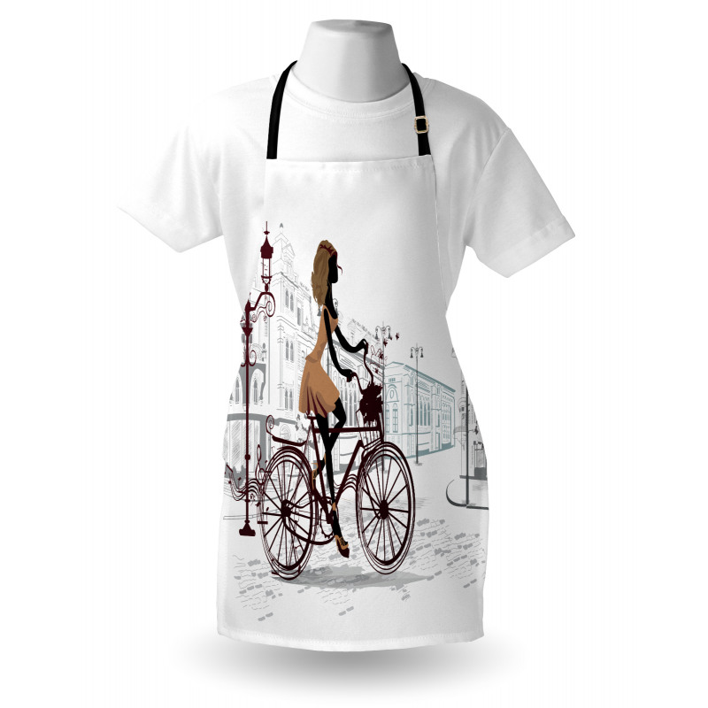 Bisikletli Mutfak Önlüğü Bisikletli Kız