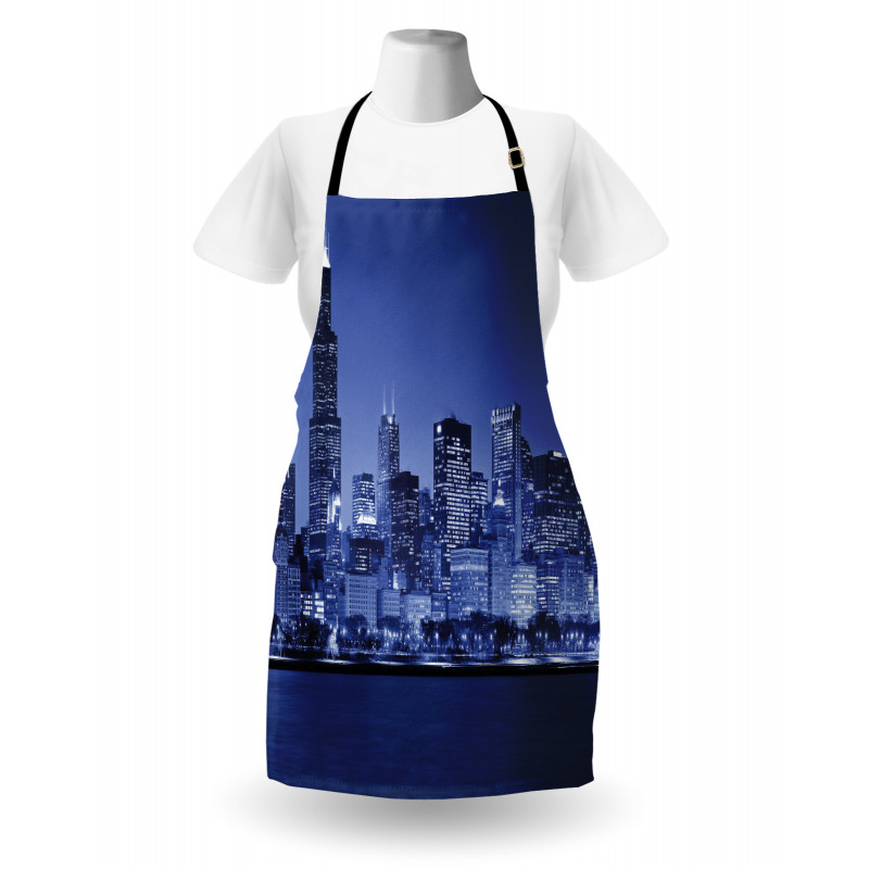 Chicago Skyline Night Apron