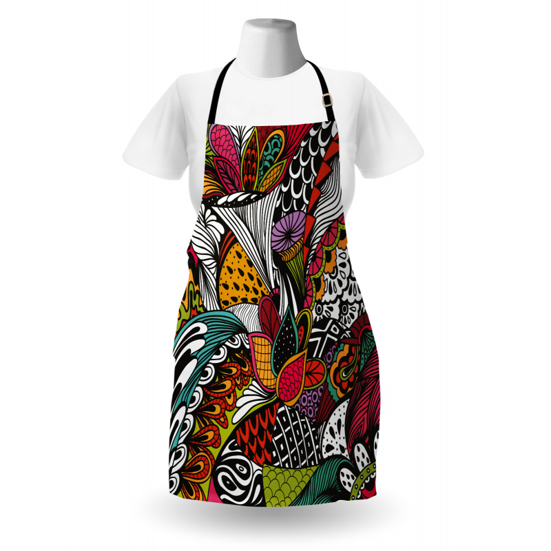 Colorful Ornate Leaves Apron