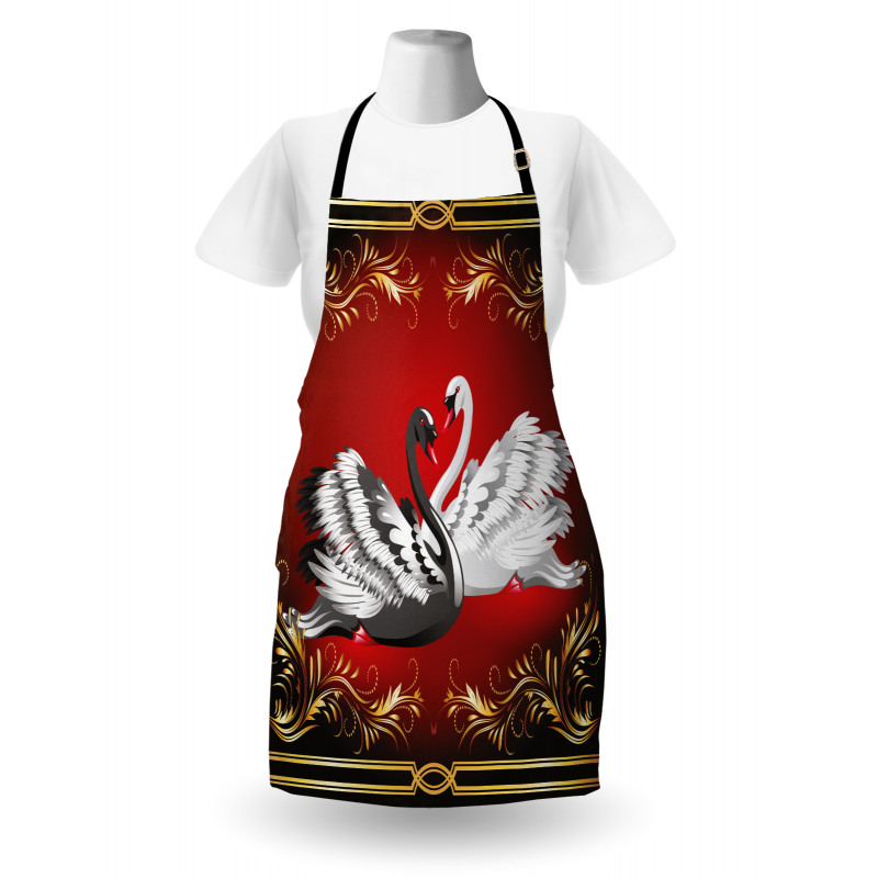 Romantic Swan Couple Apron