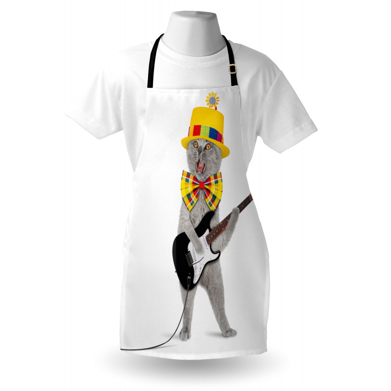 Hipster Musician Kitty Fun Apron