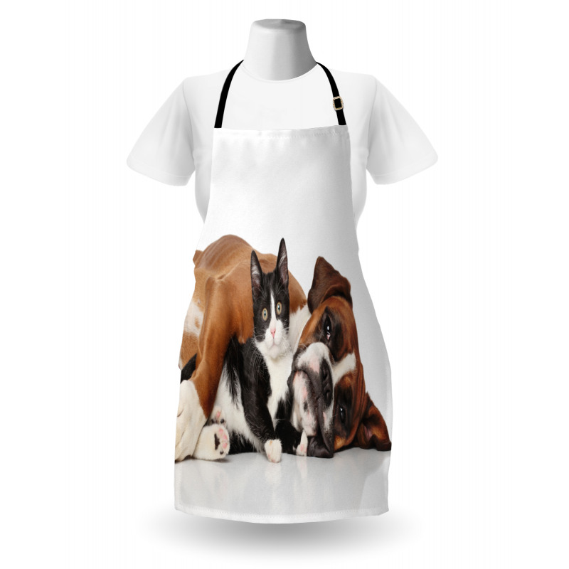 Cat Dog Friendship Apron