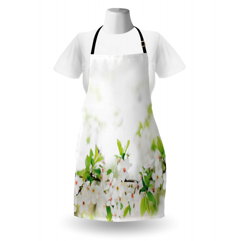 White Spring Blossoms Apron