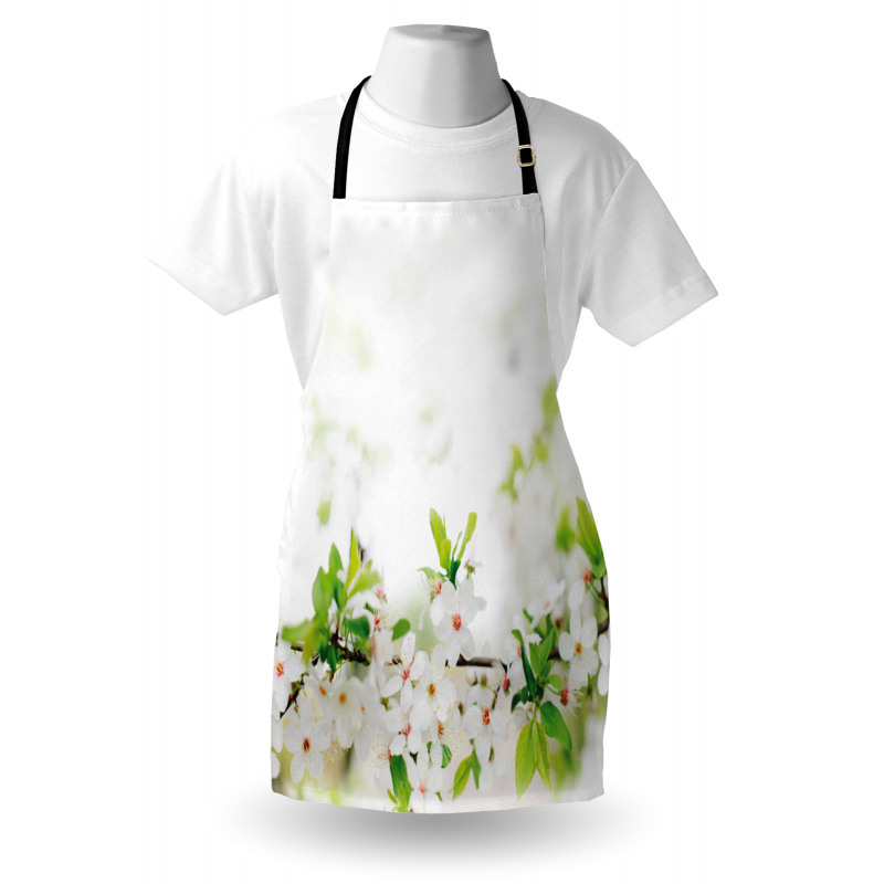 White Spring Blossoms Apron