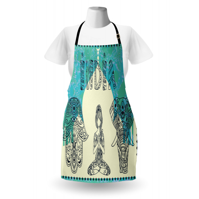 Elephant Hamsa Taj Mahal Apron