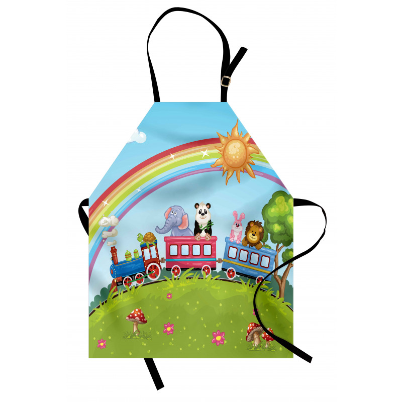 Animal Train Rainbow Funny Apron