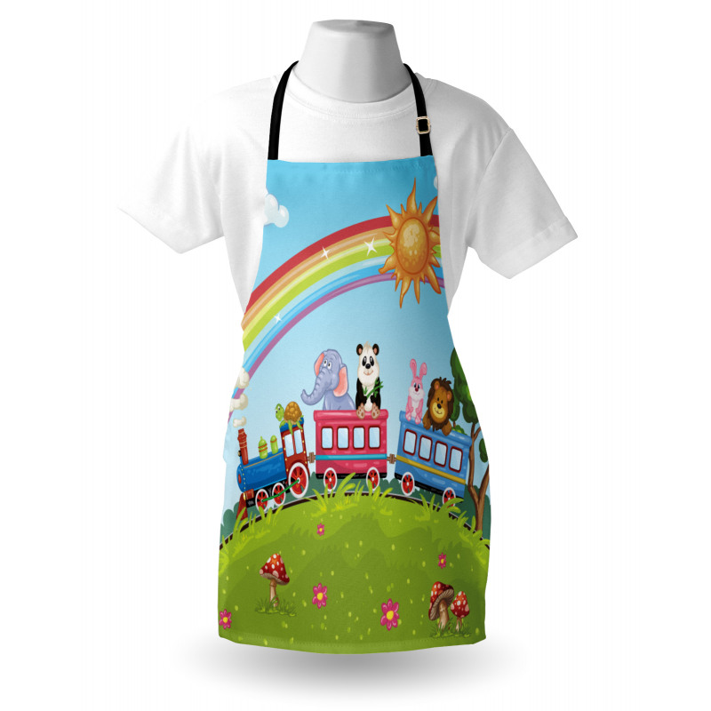 Animal Train Rainbow Funny Apron