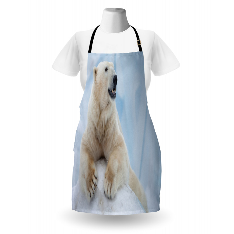 White Polar Bear on Ice Apron