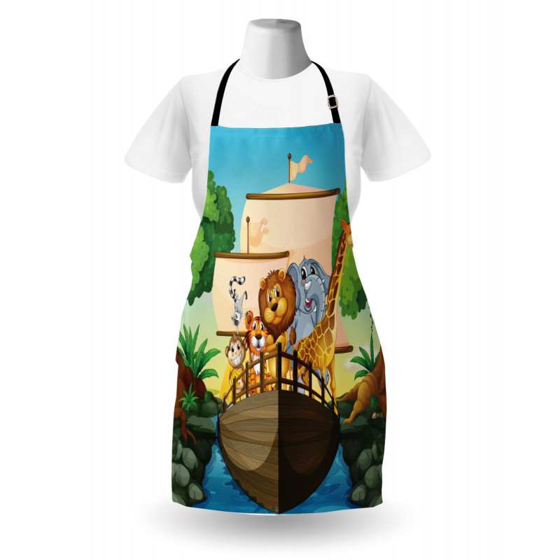Floating Boat with Animals Apron